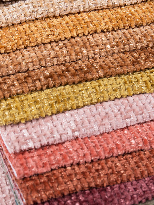 Polyester Plain Brushed Dobby Chenille Upholstery Fabric