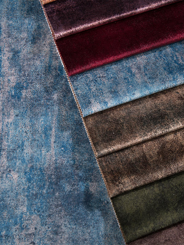Soft Holland Velvet Bronzing Print Sofa Upholstery Fabric