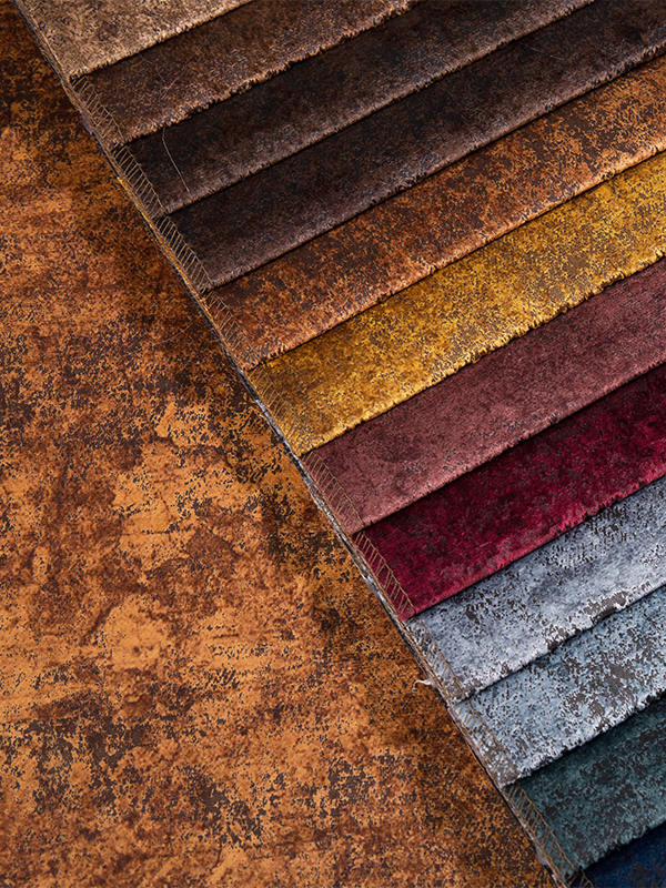 Polyester Waterproof Velvet Bronzing Print Sofa Fabric