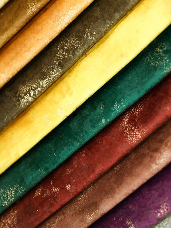 Printed Velvet With Dye Bonding Process Fabric